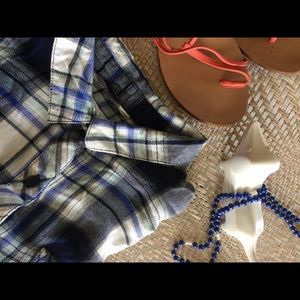 BLL, New York: Blue and White Checked Shirtdress